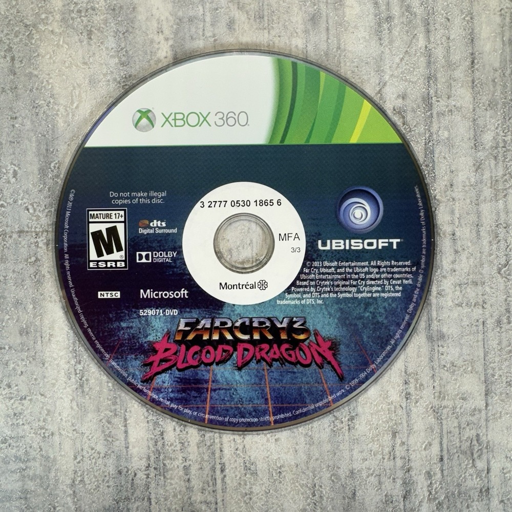 Far Cry 3: Blood Dragon Microsoft Xbox 360) DISC ONLY
